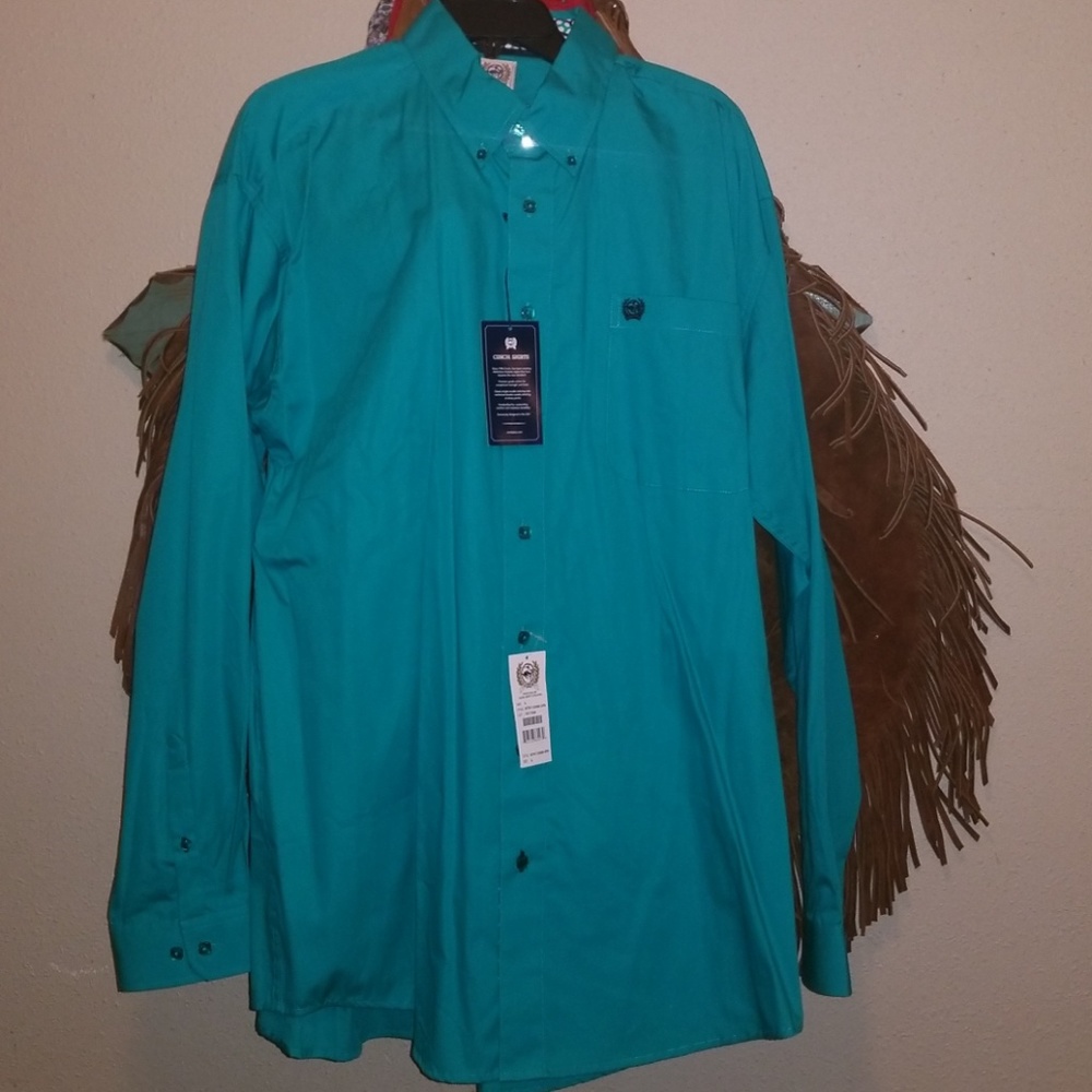Mens turquoise Cinch shirt